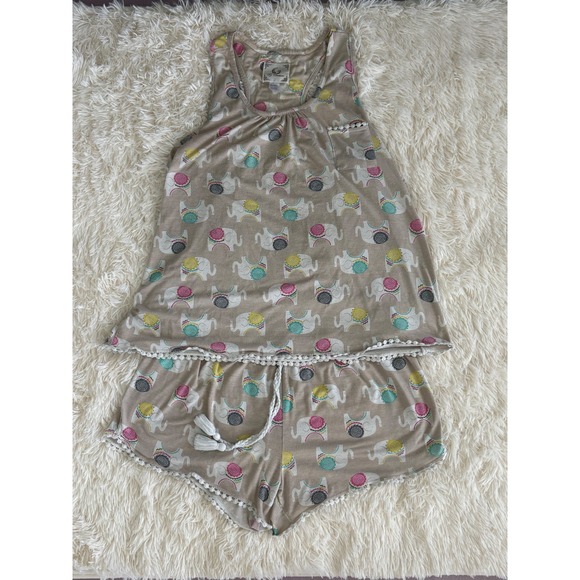 Pj Couture Other - PJ Couture Womens Pajama Set Tank Top‎ Shorts Elephant Print XL Sleepwear
